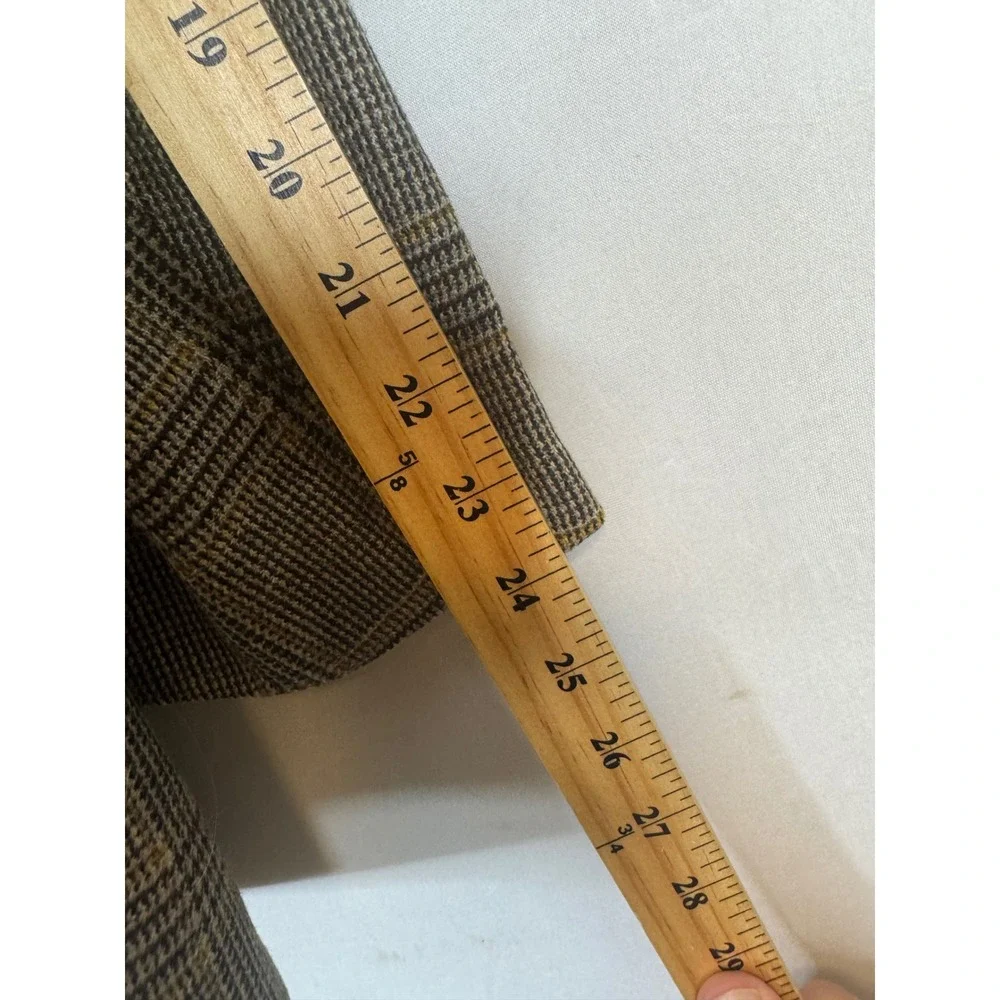 Canali Mens Wool Cashmere Glen Plaid Blazer Elbow Patches Made in Italy 42R